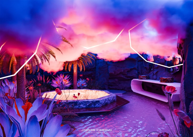 3D visualization of a futuristic bathroom interior by Joonas Kirsipuu